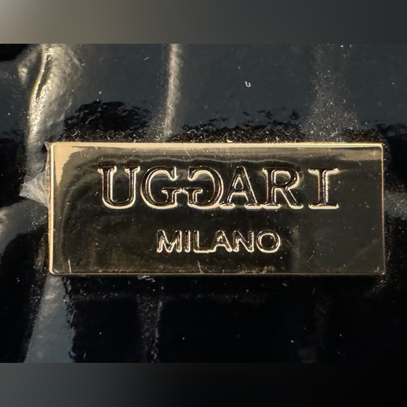 Handbag Purse Black Patent Croco embossed by Roberto Uggari of Italy - Picture 7 of 12